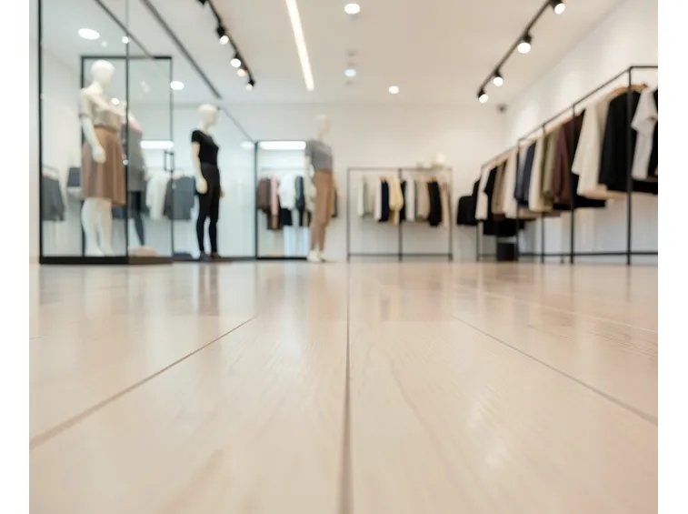Parquet sbiancato in un negozio
