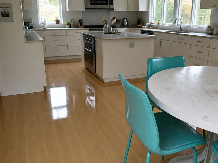 Cucina con pavimento pvc