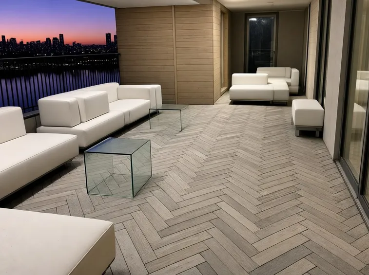 Terrazzo con rivestimento moderno