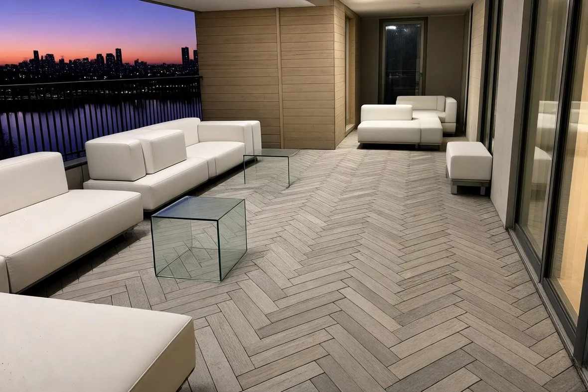 Terrazzo con rivestimento moderno