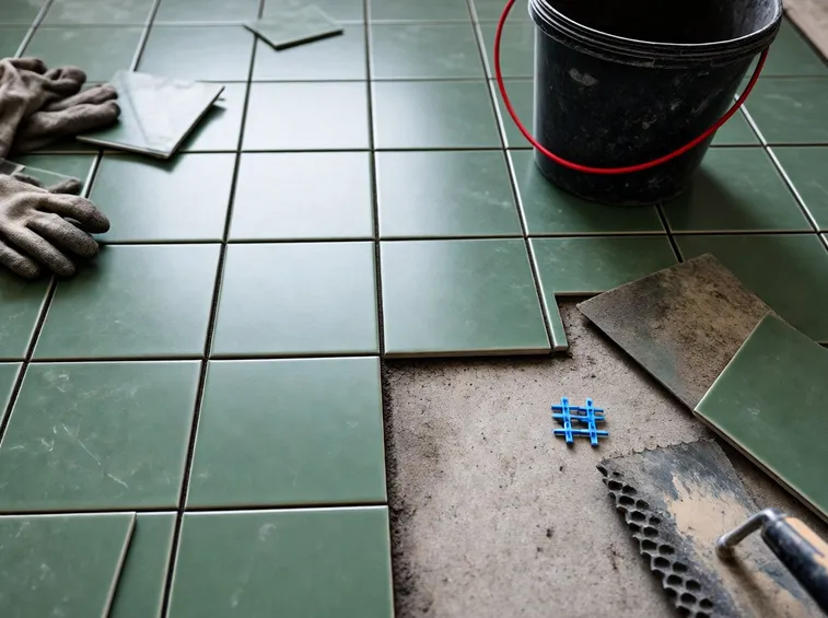 Posa delle ceramiche per pavimenti