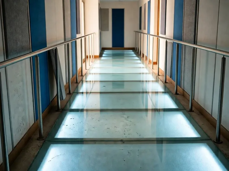 Un tipo di pavimento in vetro
