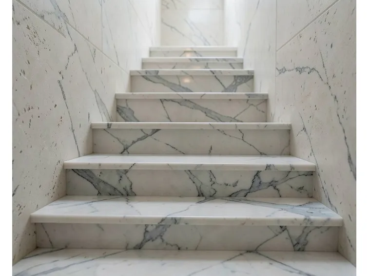 Scala con gradini in marmo