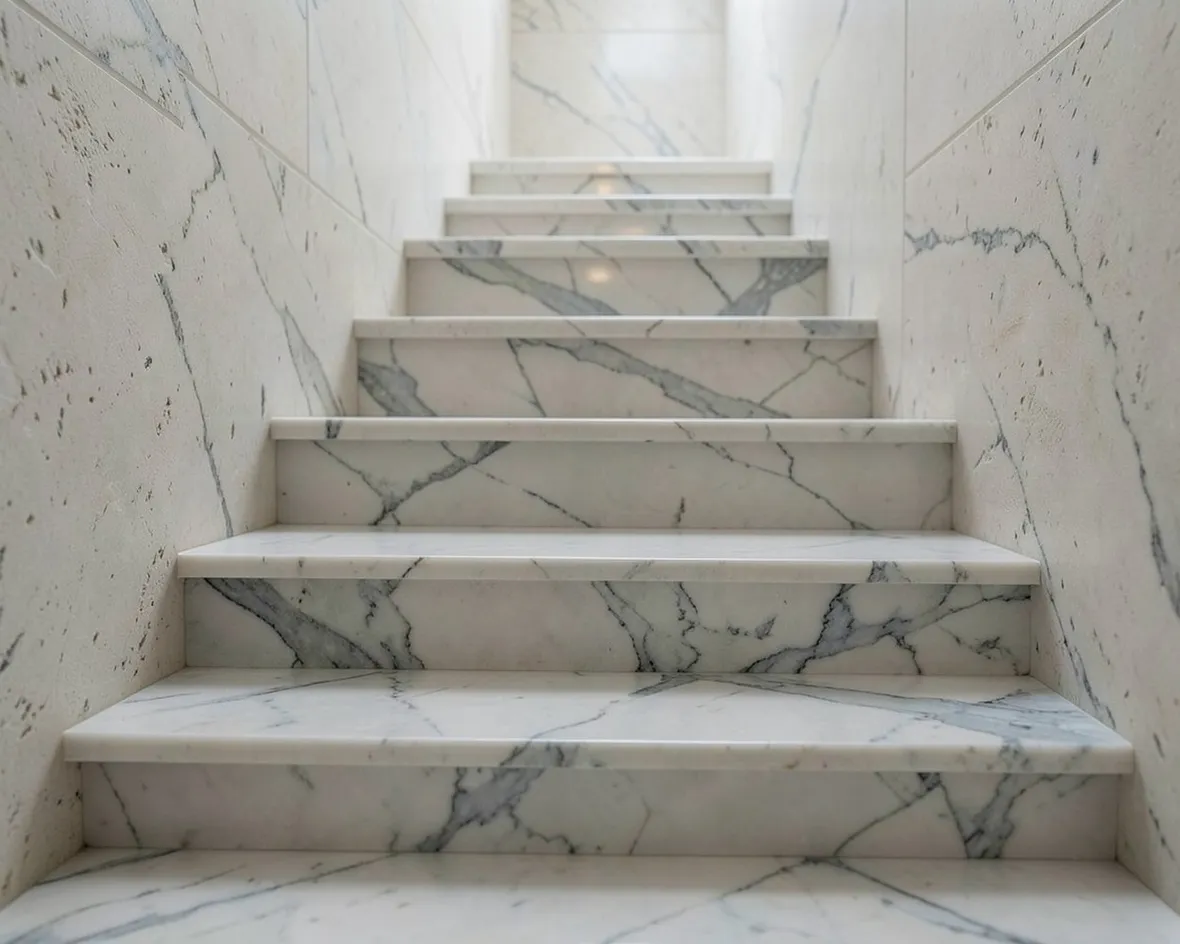 Scala con gradini in marmo