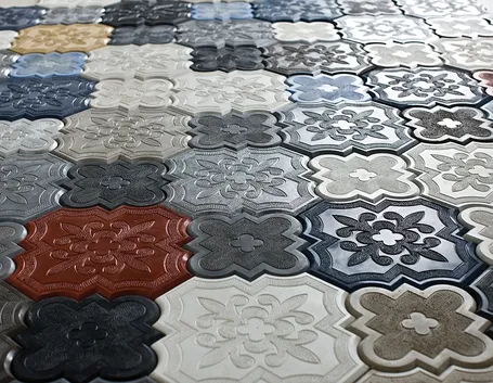 Piastrelle di cemento colorate