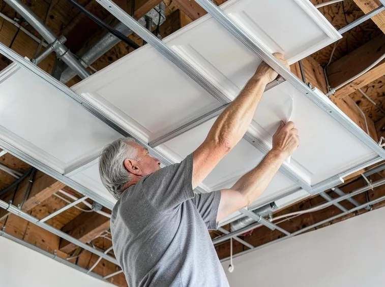 Installazione controsoffitto portante