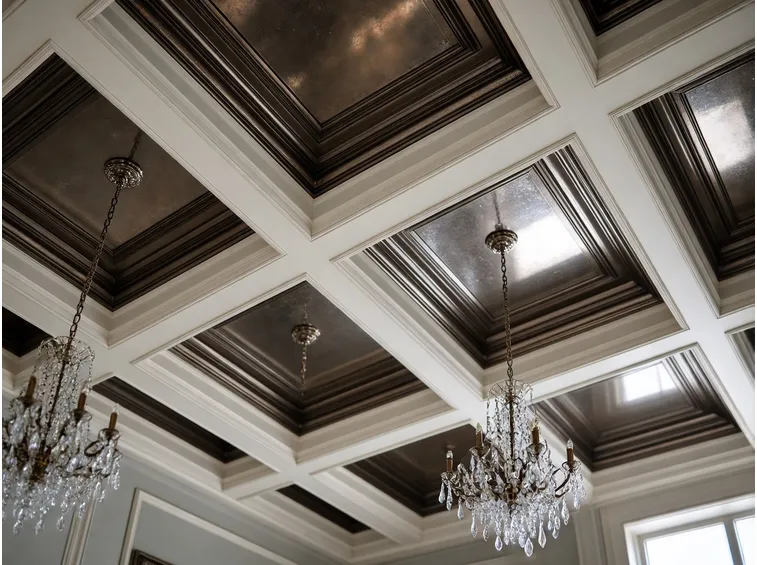 elegante soffitto a cassettoni