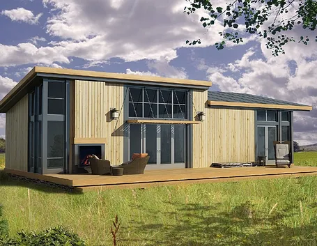 Casa con pareti prefabbricate in legno