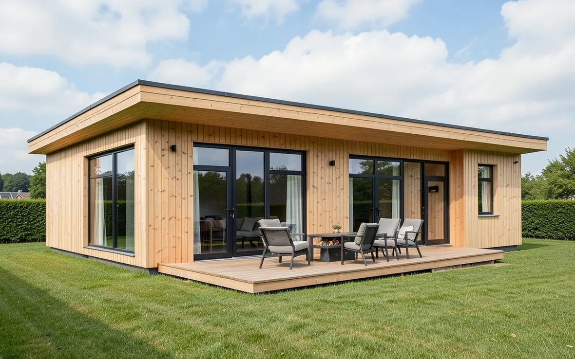Casa con pareti prefabbricate in legno