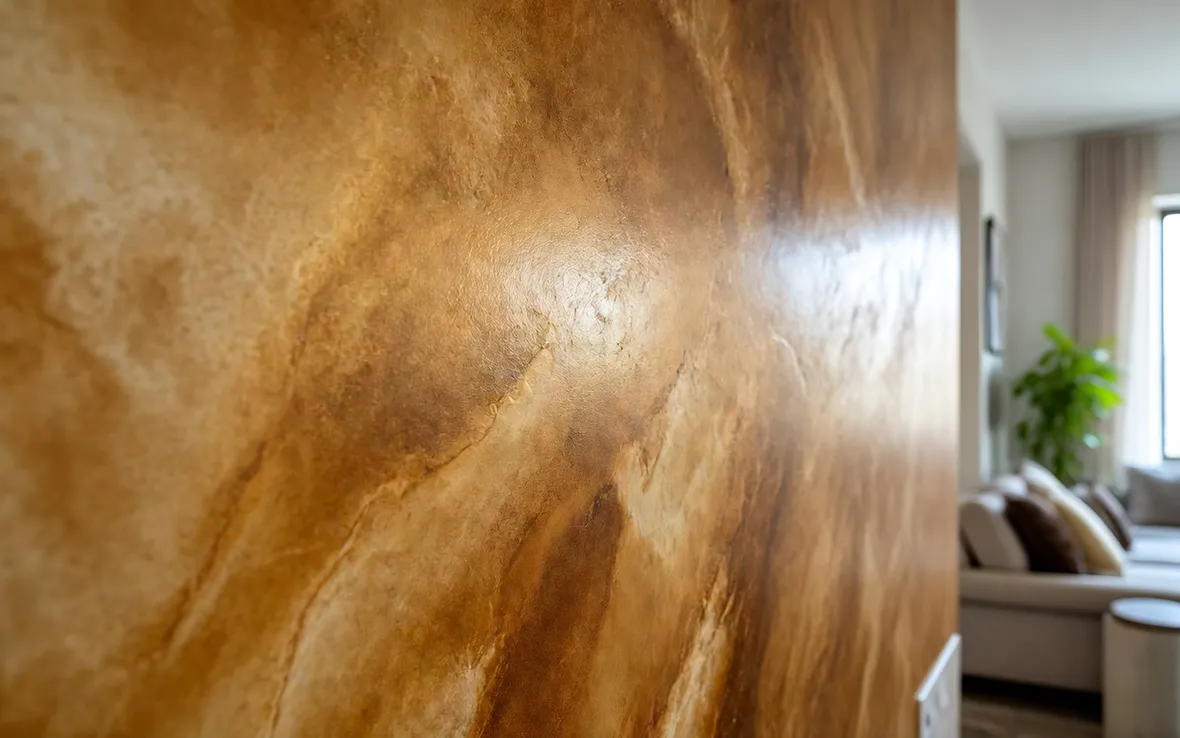 Parete rifinita a stucco veneziano