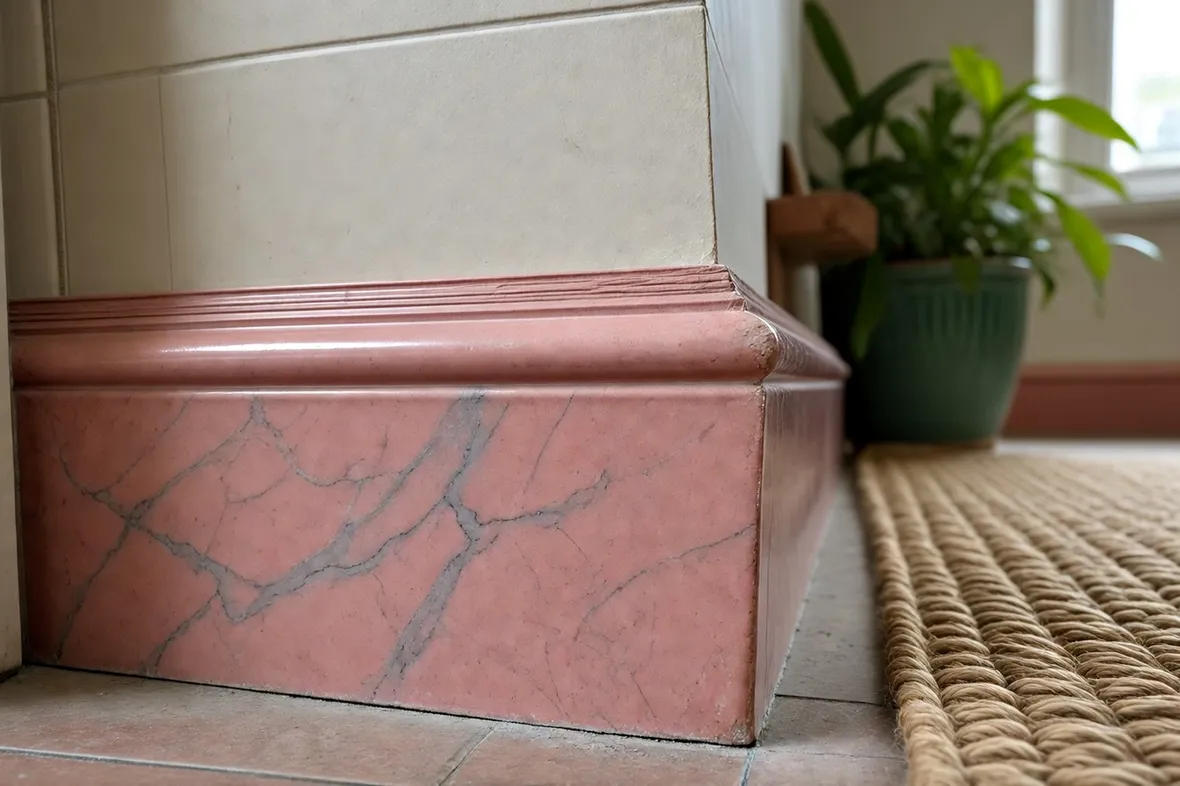 Battiscopa in ceramica decorato