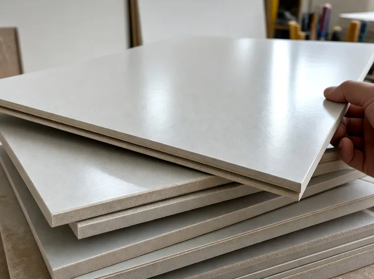 Lastra di cartongesso in fase di taglio