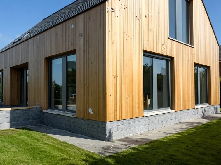 Casa con pareti in legno lamellare