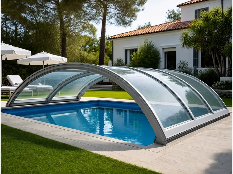 Copertura per piscina telescopica