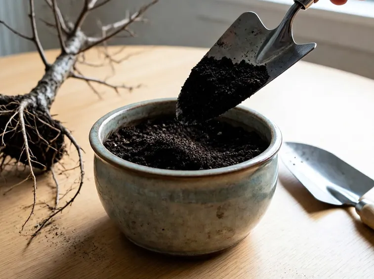 Preparazione di terreno per bonsai