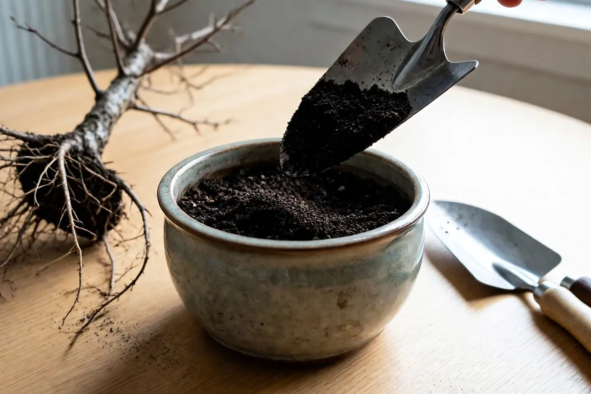 Preparazione di terreno per bonsai