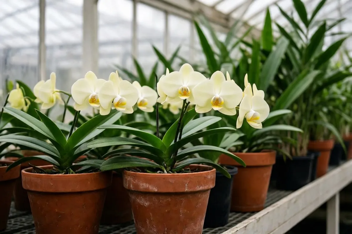 Pianta di orchidea fiorita