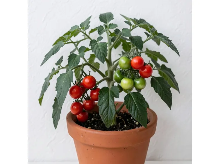 Un pomodoro pieno di frutti maturi