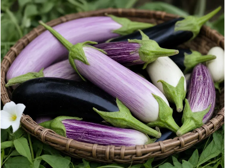 Diverse varietà di melanzana