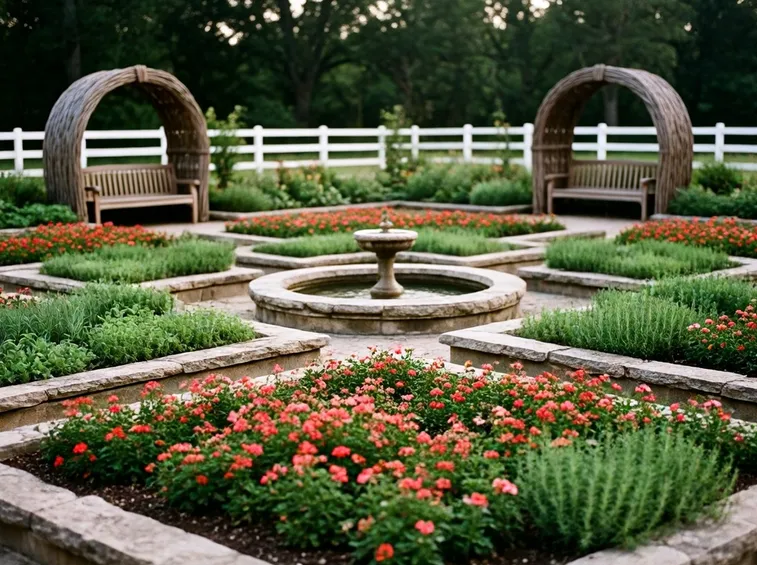 Giardino di piante aromatiche e fiori