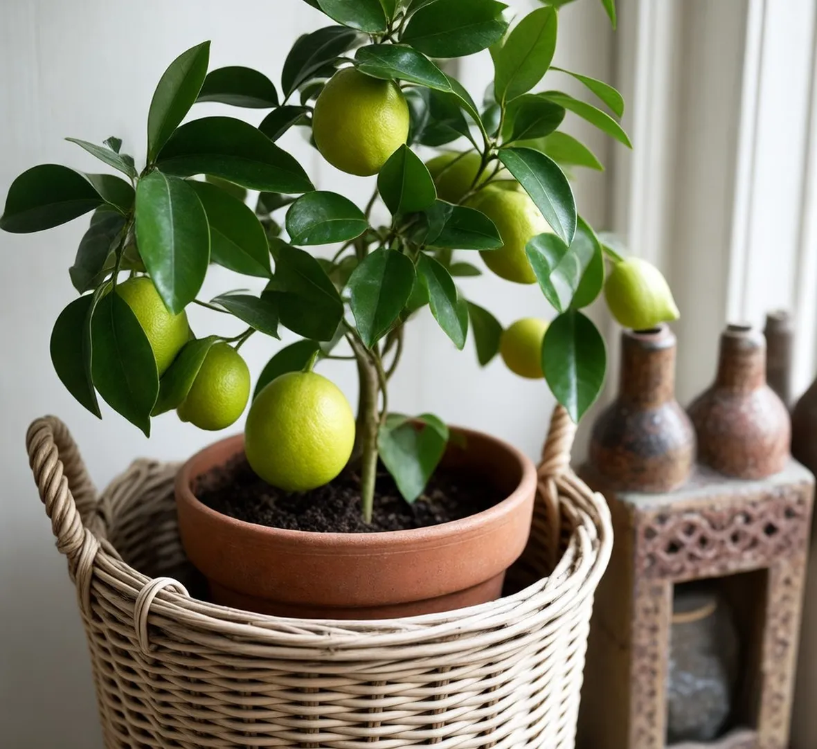 Un alberello di limoni in vaso