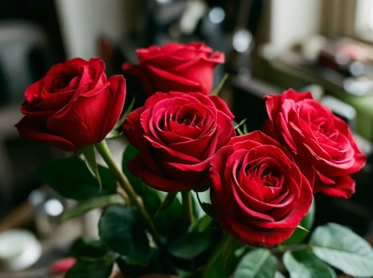 Splendide rose rosse recise