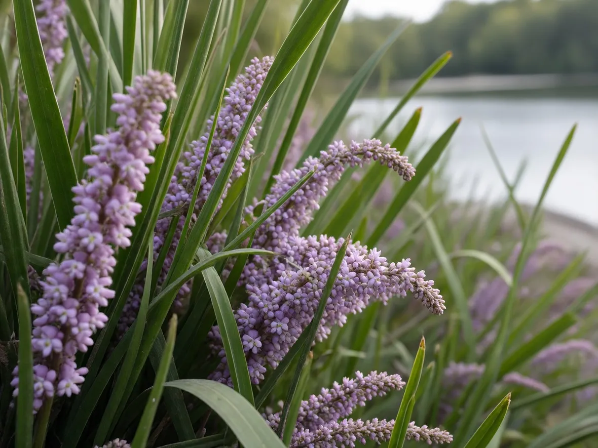 Giardino fiorito con lago naturale