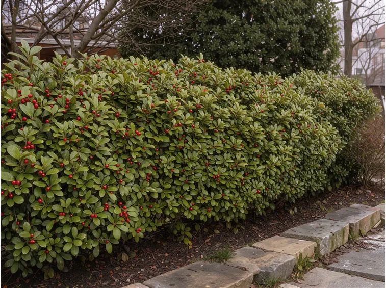 Le specie più affidabili: lauroceraso, photinia, tasso, agrifoglio e viburno