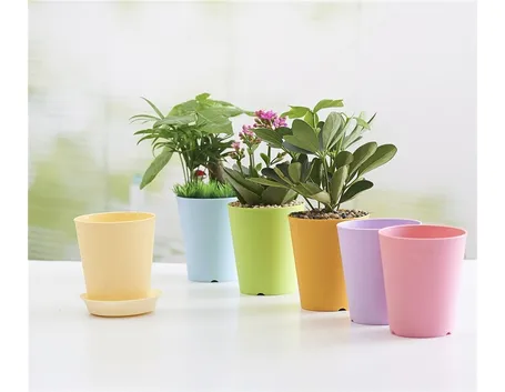 Alcuni vasi in plastica