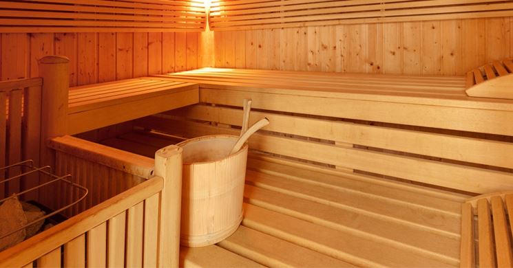 Interno di una sauna ad uso domestico