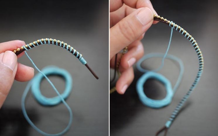 Decorare un bracciale con filo e perline