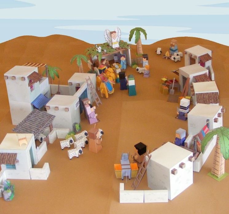 Un presepe realizzato con il papercraft