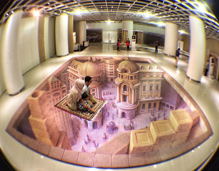 Opera di Kurt Wenner con effetto 3d