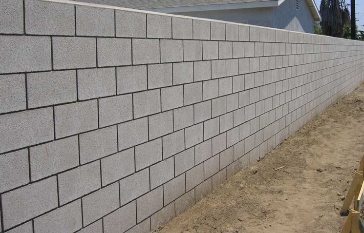 Muro di mattoni di cemento