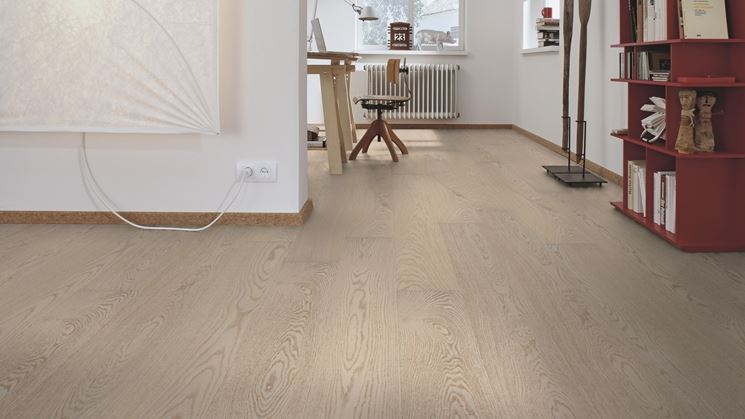 pavimento in parquet rovere sbiancato