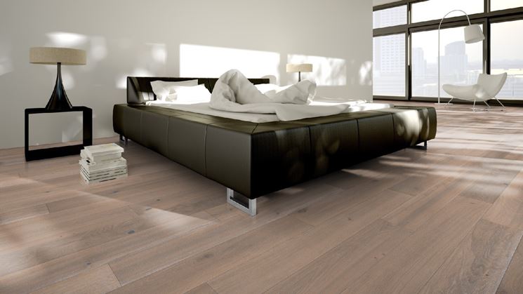 camera con parquet rovere sbiancato