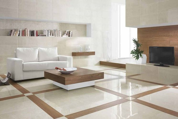 Pavimento in marmo in soggiorno