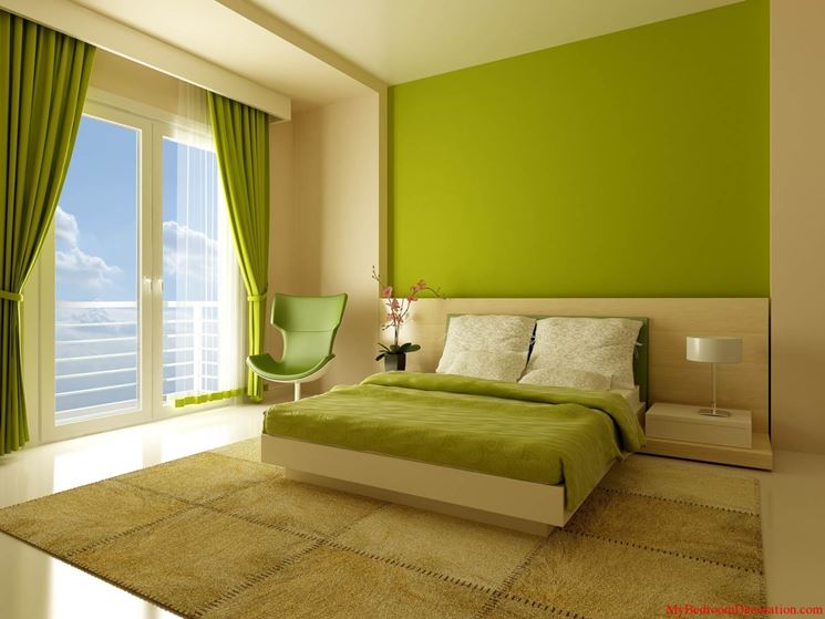 Un verde luminoso per una camera da letto