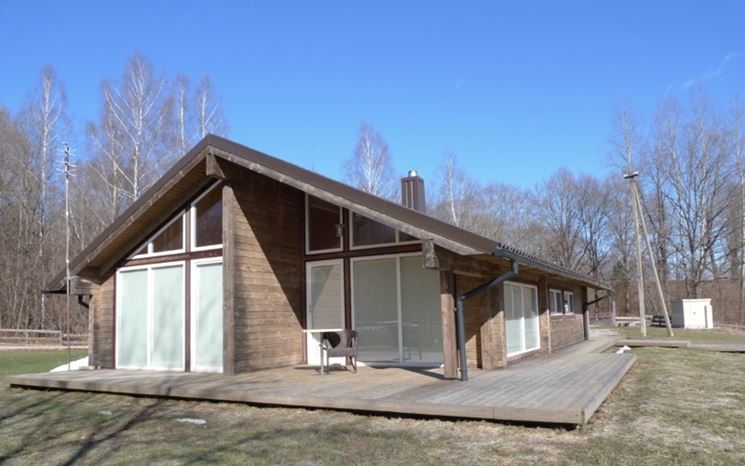 Casa realizzata interamente con legno lamellare