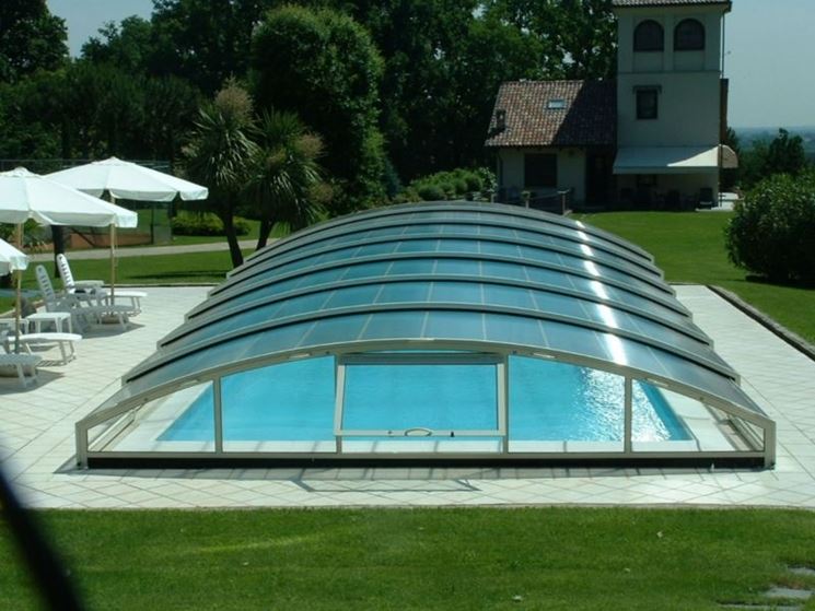 Copertura per piscina telescopica